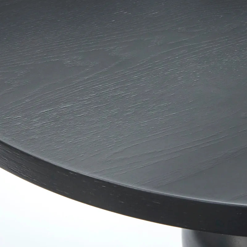 Table basse piédestal Spheres ronde finition noire pour salon