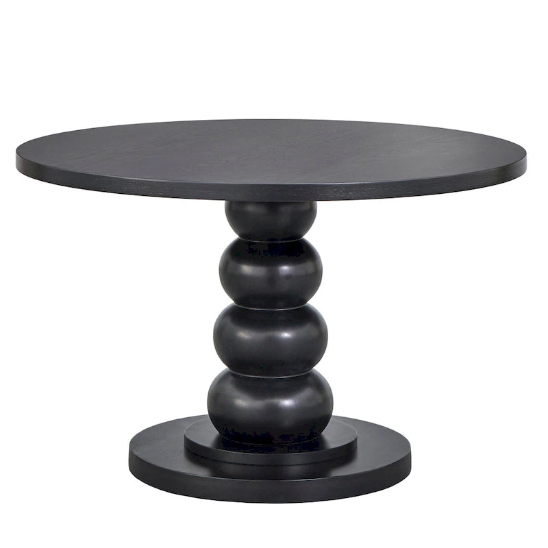 Table basse piédestal Spheres ronde finition noire pour salon