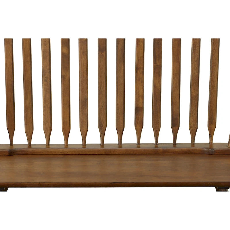 Banc en bois de style Windsor avec accoudoirs et dossier à fuseaux classique