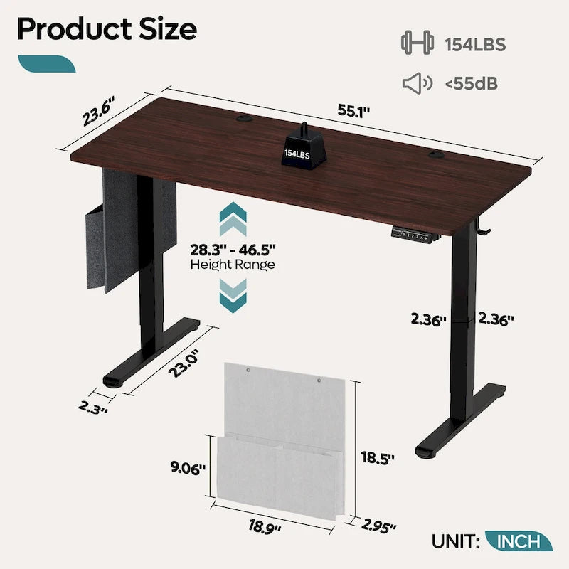 Bureau debout réglable en hauteur électrique avec port USB