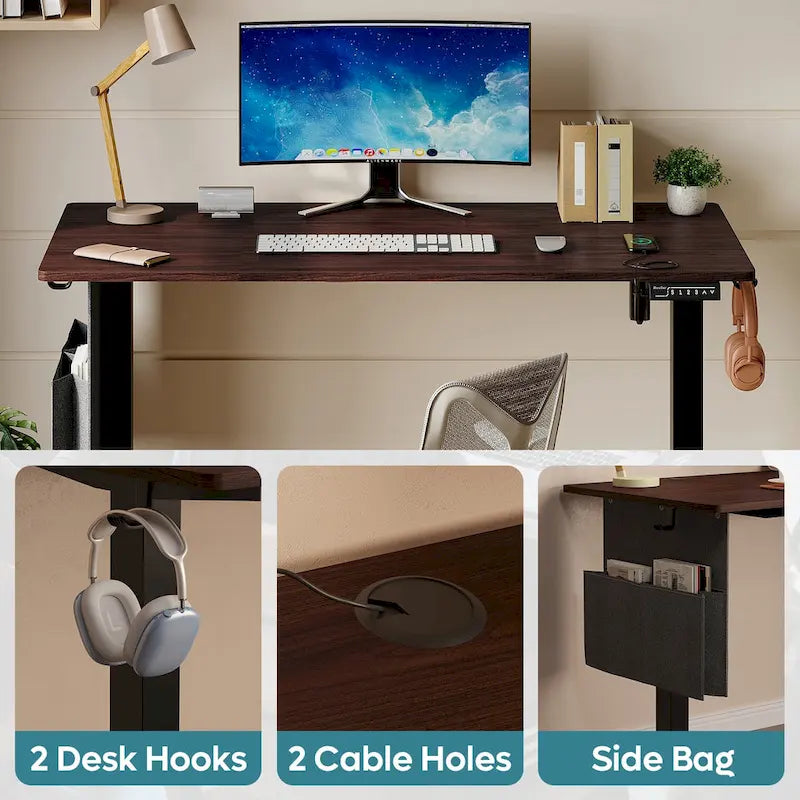 Bureau debout réglable en hauteur électrique avec port USB
