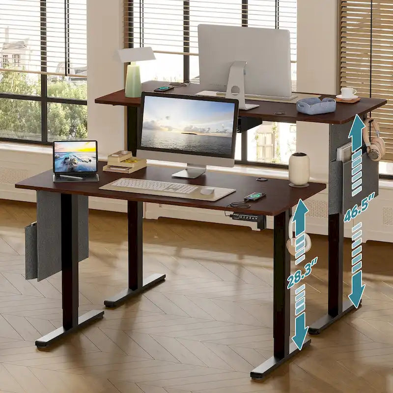 Bureau debout réglable en hauteur électrique avec port USB