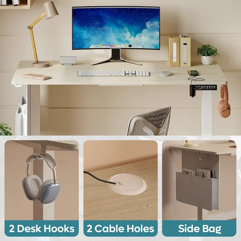 Bureau debout réglable en hauteur électrique avec port USB