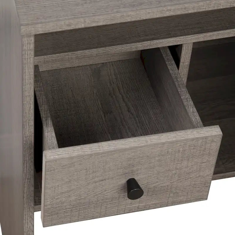 Bureau d'angle en L avec tiroir de rangement et étagères ouvertes