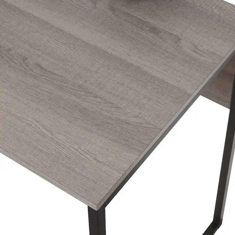 Bureau d'angle en L avec tiroir de rangement et étagères ouvertes