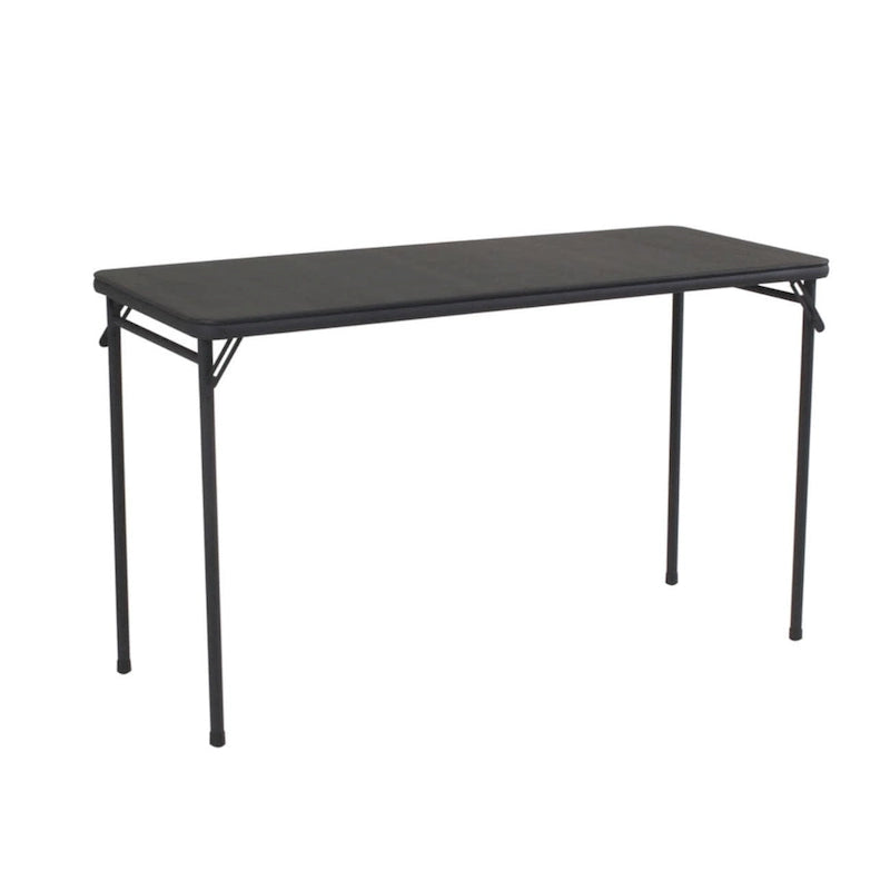 Table pliante légère avec plateau en vinyle noir de 20 x 48 pouces