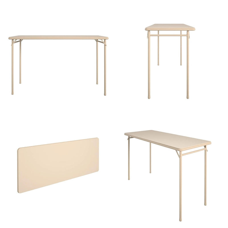 Table pliante légère avec plateau en vinyle noir de 20 x 48 pouces
