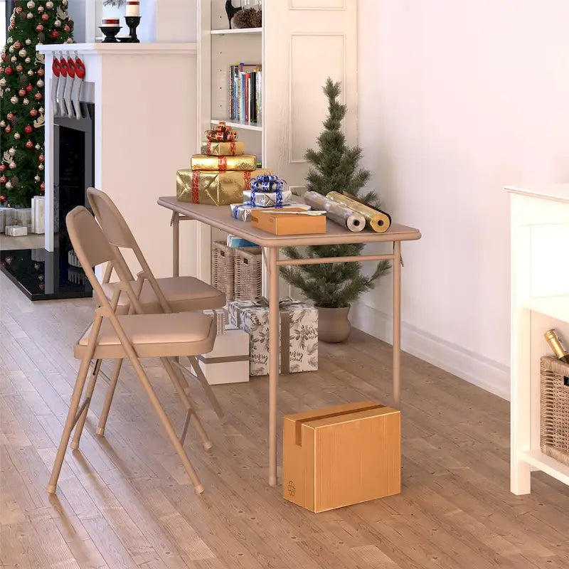 Table pliante légère avec plateau en vinyle noir de 20 x 48 pouces