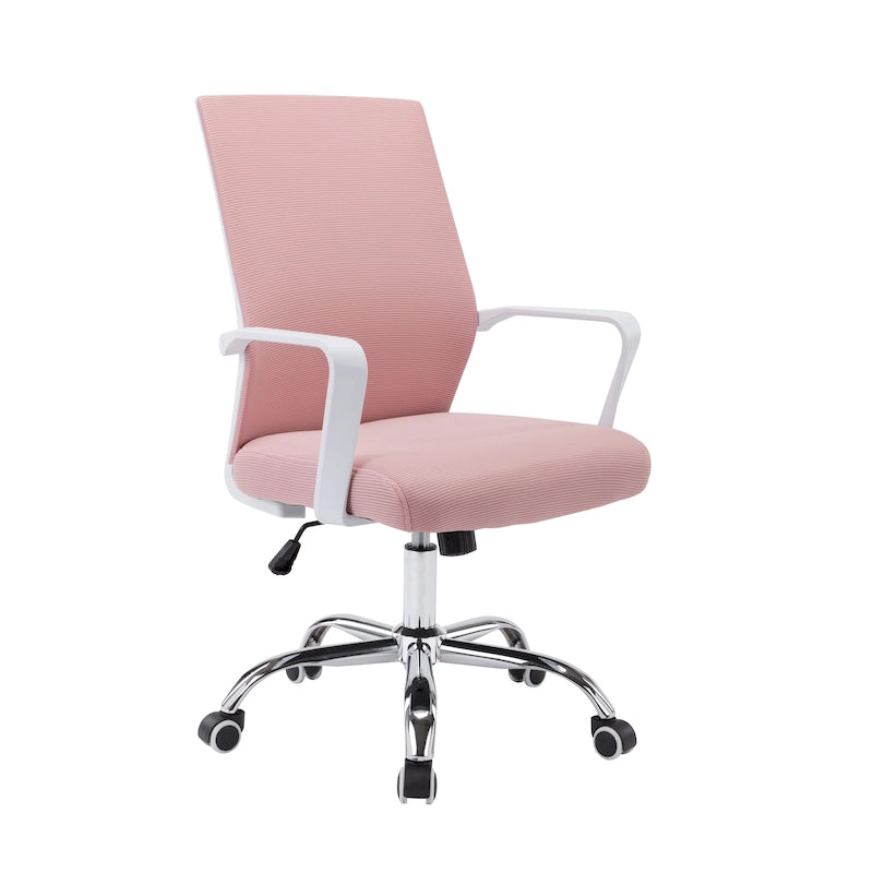 Chaise de bureau pivotante à dossier en maille avec hauteur réglable et roulettes