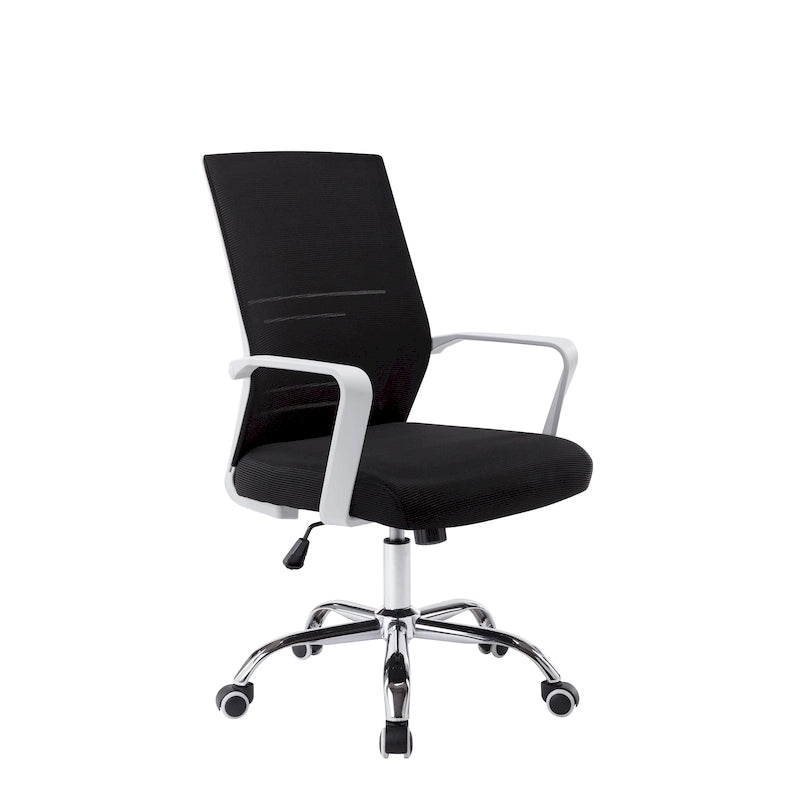 Chaise de bureau pivotante à dossier en maille avec hauteur réglable et roulettes
