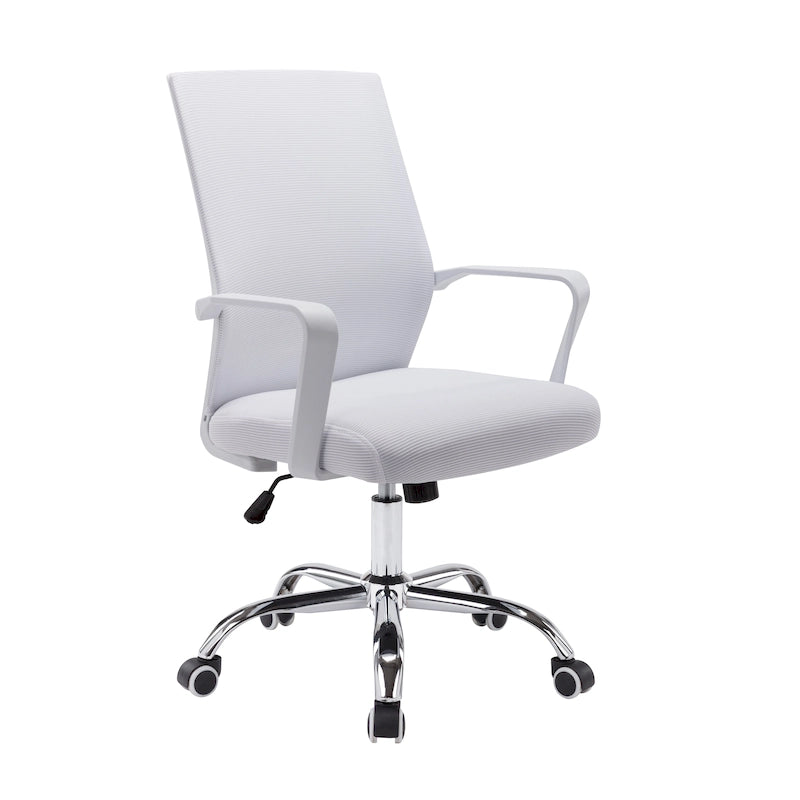 Chaise de bureau pivotante à dossier en maille avec hauteur réglable et roulettes