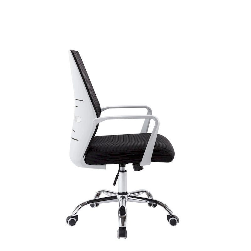Chaise de bureau pivotante à dossier en maille avec hauteur réglable et roulettes