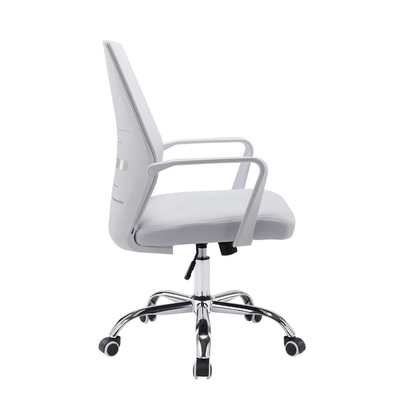 Chaise de bureau pivotante à dossier en maille avec hauteur réglable et roulettes