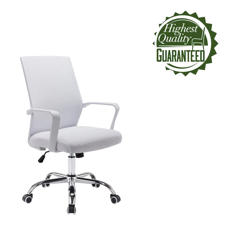 Chaise de bureau pivotante à dossier en maille avec hauteur réglable et roulettes