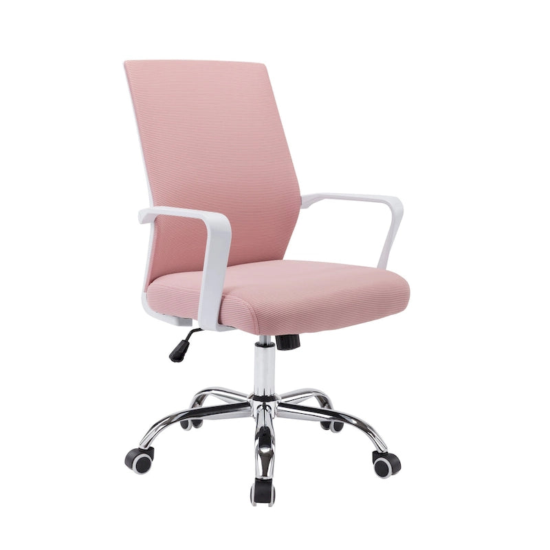 Chaise de bureau pivotante à dossier en maille avec hauteur réglable et roulettes