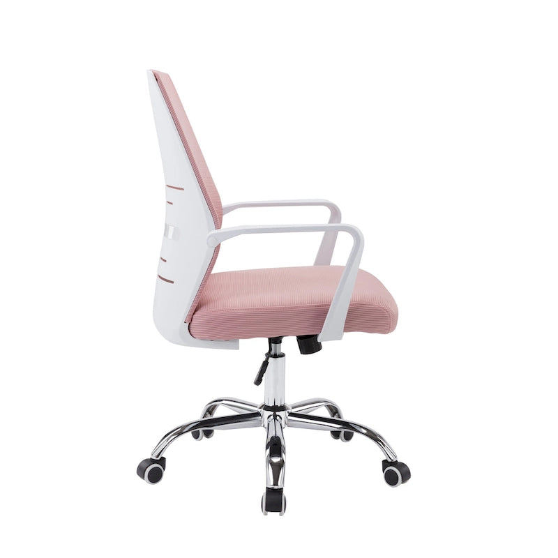 Chaise de bureau pivotante à dossier en maille avec hauteur réglable et roulettes