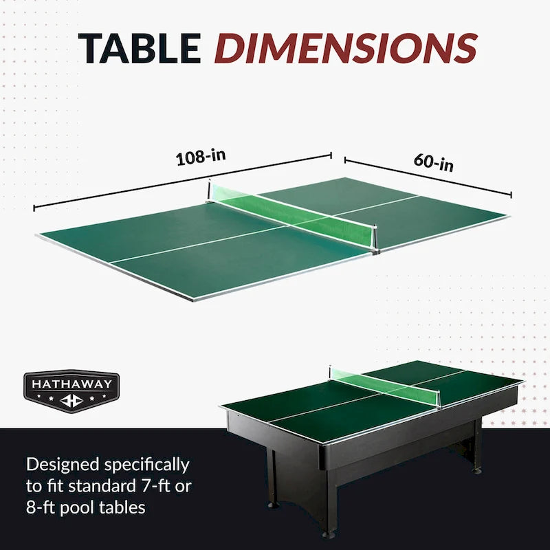 Dessus de conversion de tennis de table pour table de billard, surface en PVC vert