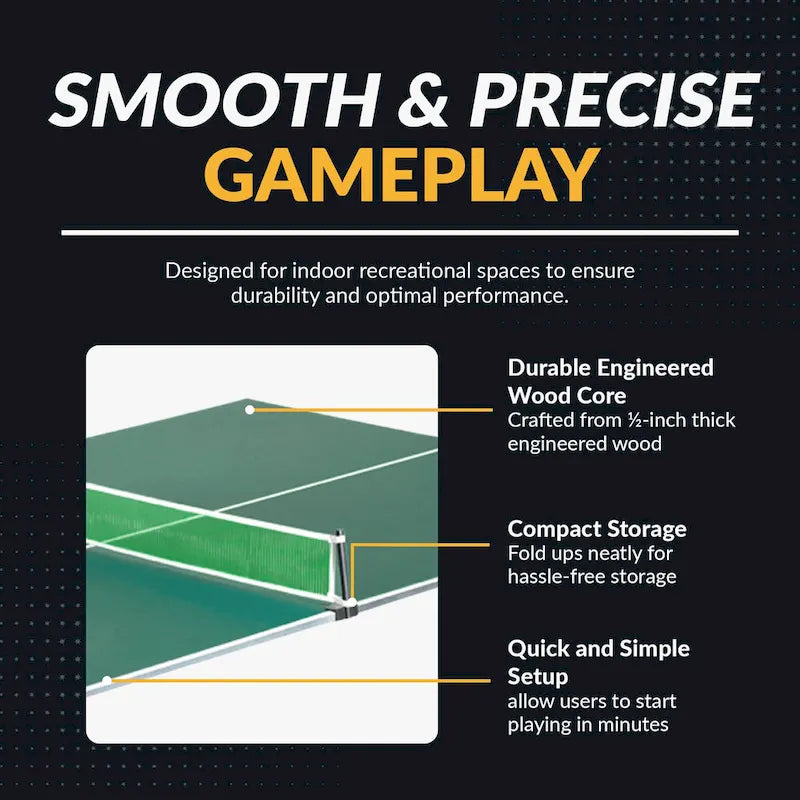 Dessus de conversion de tennis de table pour table de billard, surface en PVC vert