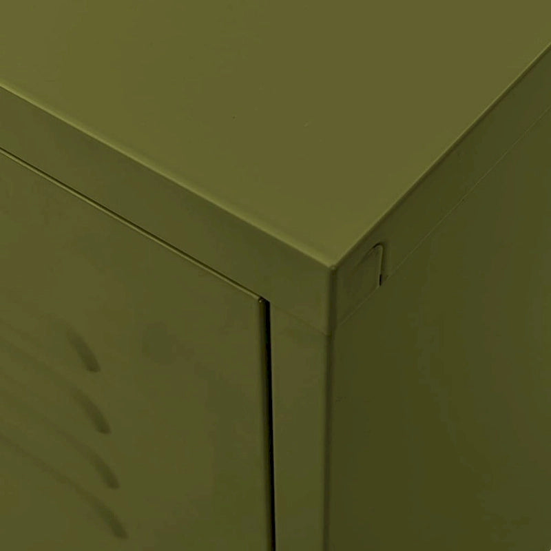 Meuble TV en acier avec 2 portes et gestion des câbles