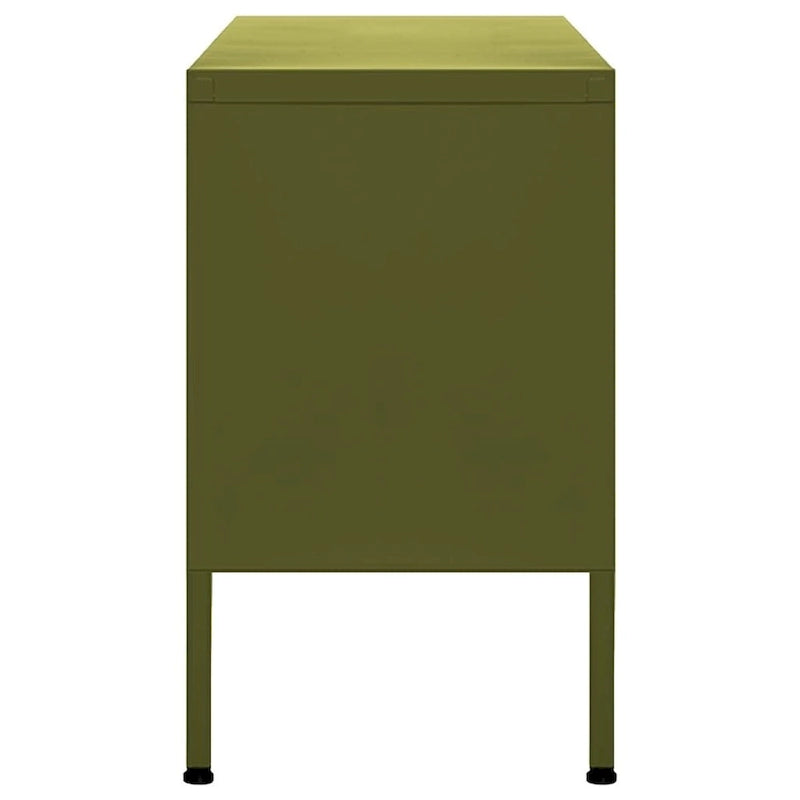Meuble TV en acier avec 2 portes et gestion des câbles
