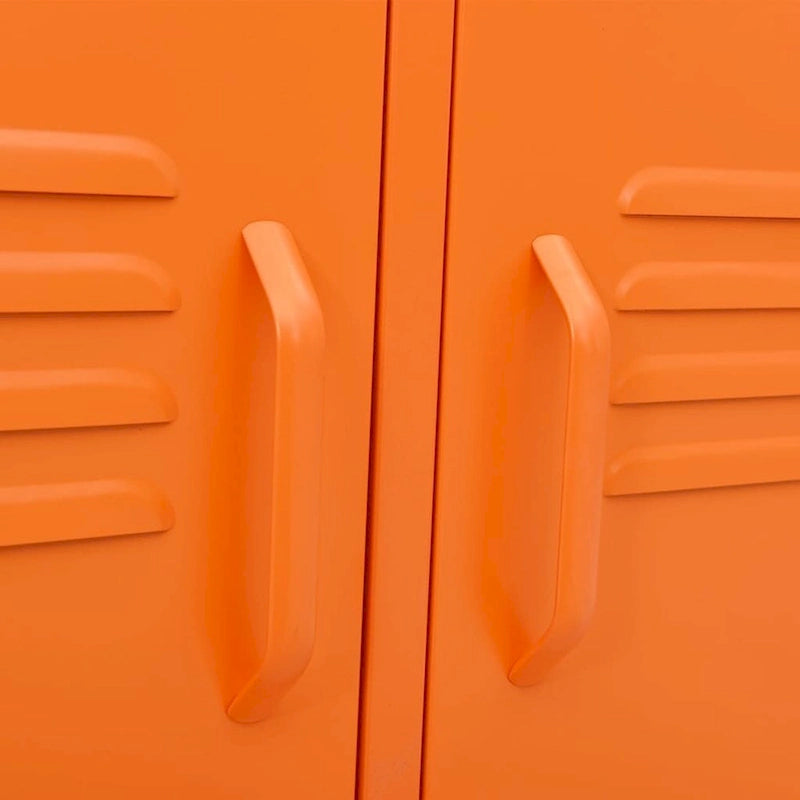 Meuble TV en acier avec 2 portes et gestion des câbles