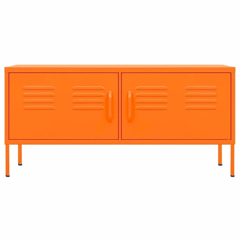 Meuble TV en acier avec 2 portes et gestion des câbles
