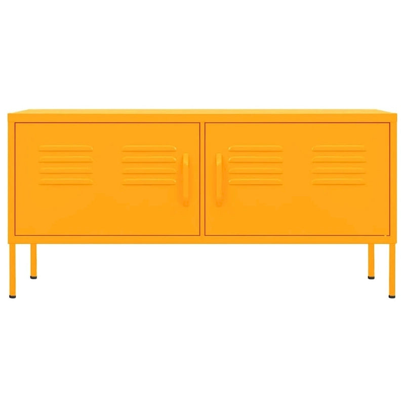Meuble TV en acier avec 2 portes et gestion des câbles