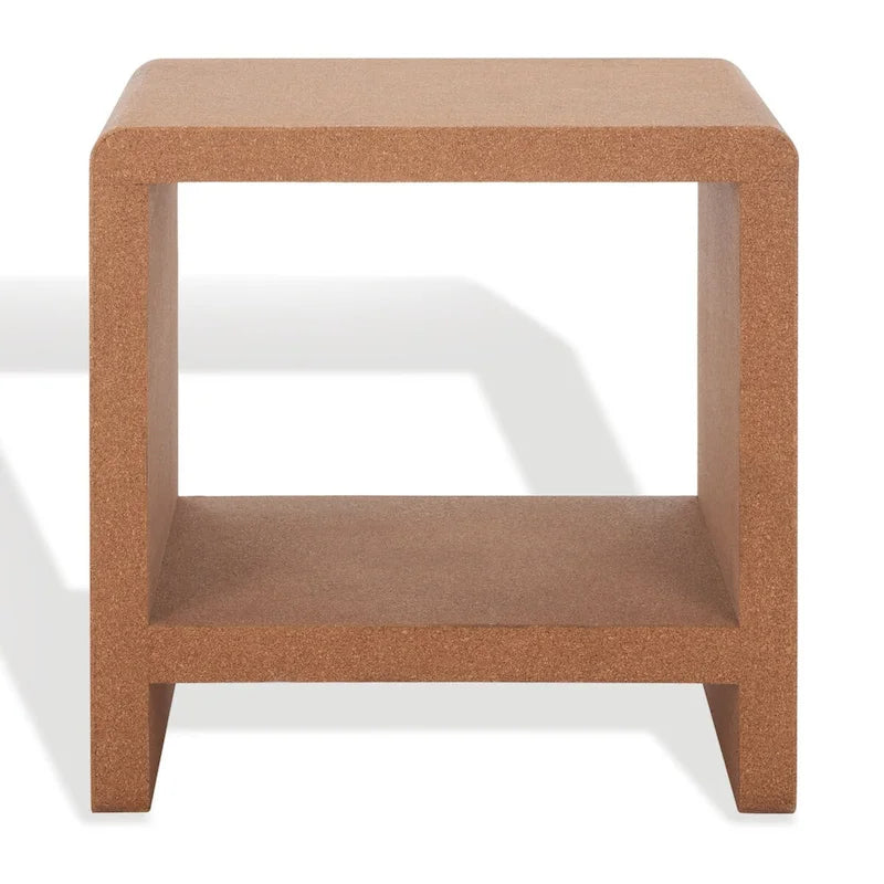 Table d'appoint Cork Waterfall avec étagère ouverte, 18L x 14P x 18H