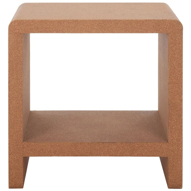 Table d'appoint Cork Waterfall avec étagère ouverte, 18L x 14P x 18H