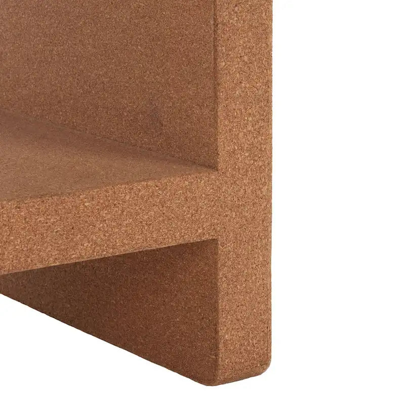Table d'appoint Cork Waterfall avec étagère ouverte, 18L x 14P x 18H