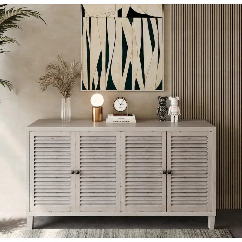 Buffet de cuisine en bois à 4 portes avec rangement