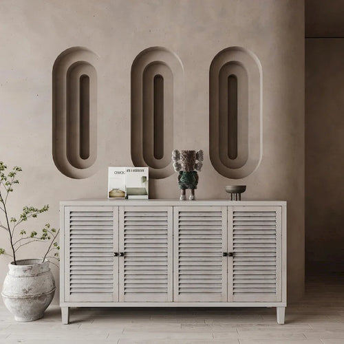 Buffet de cuisine en bois à 4 portes avec rangement