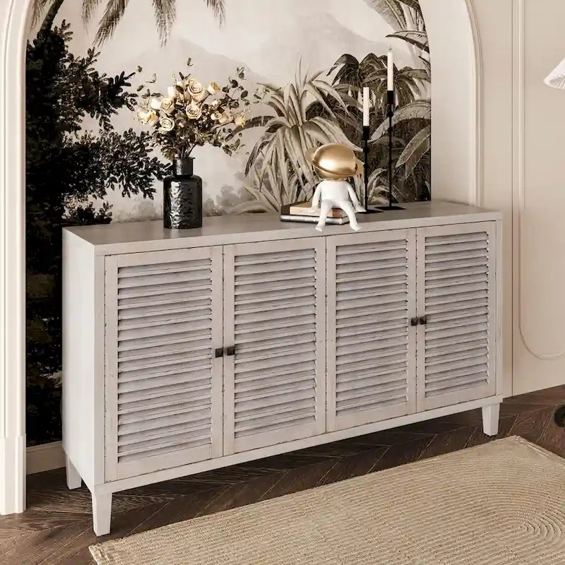 Buffet de cuisine en bois à 4 portes avec rangement