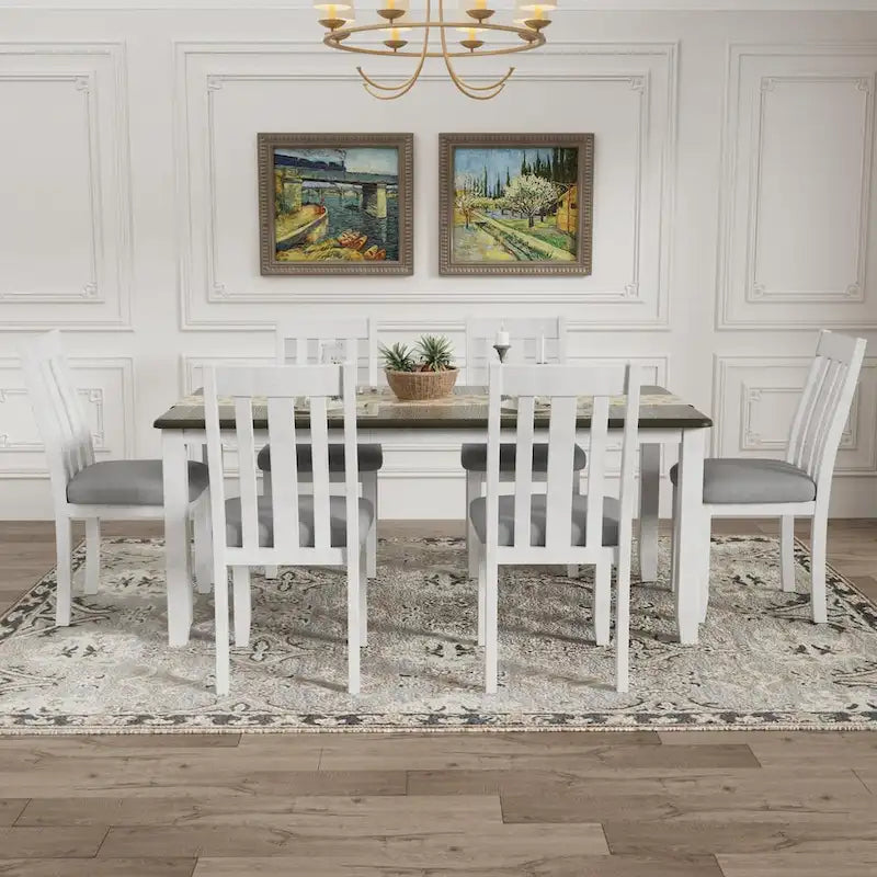 Table à manger extensible avec rallonge amovible en placage de chêne brun antique