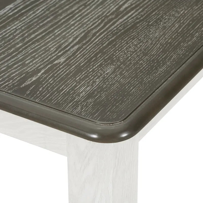 Table à manger extensible avec rallonge amovible en placage de chêne brun antique