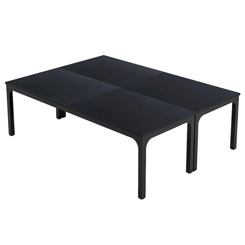 Table de conférence rectangulaire avec pieds en métal et plateau en bois composite