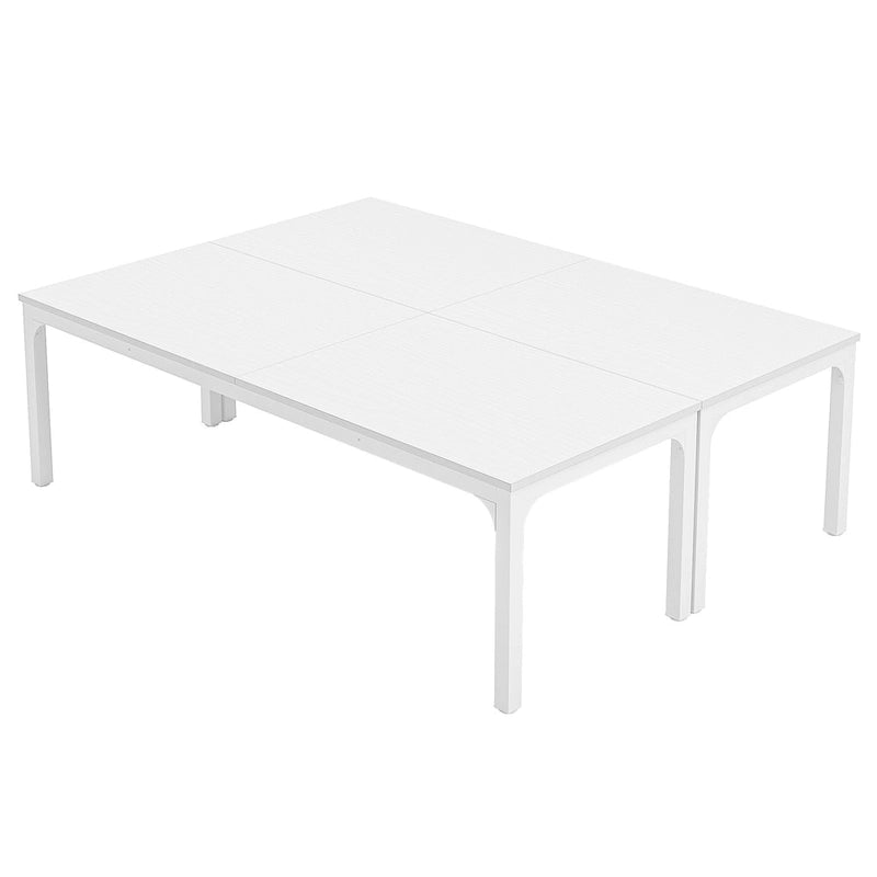 Table de conférence rectangulaire avec pieds en métal et plateau en bois composite