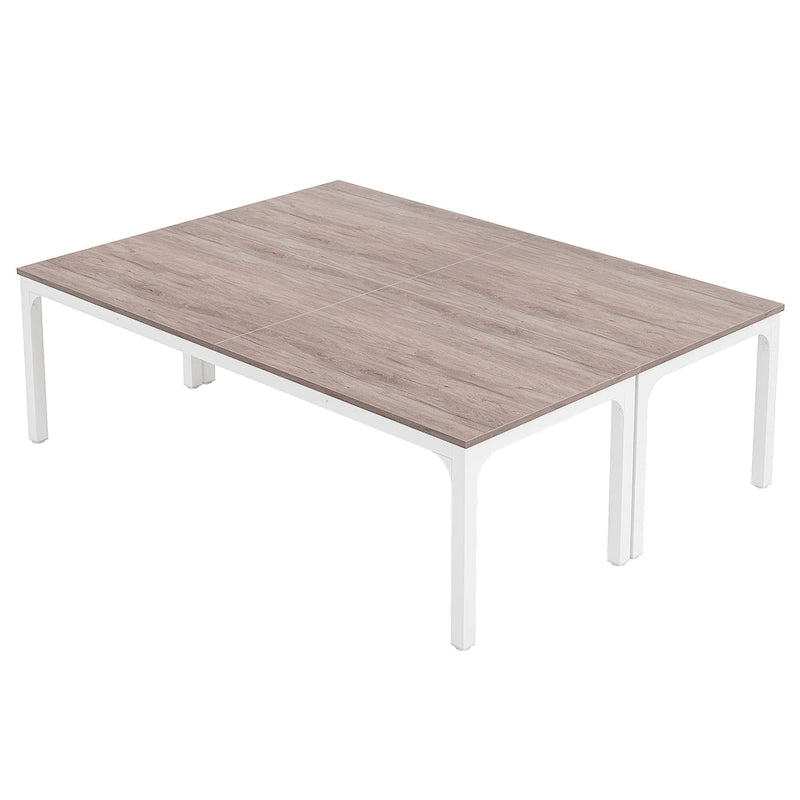 Table de conférence rectangulaire avec pieds en métal et plateau en bois composite