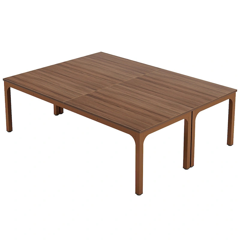 Table de conférence rectangulaire avec pieds en métal et plateau en bois composite