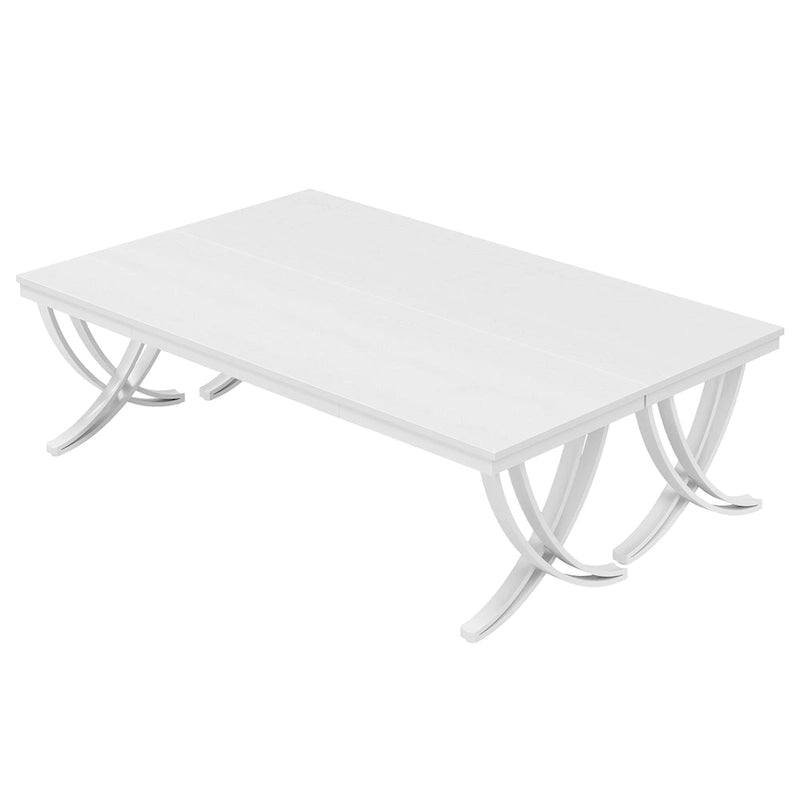 Table de conférence rectangulaire avec pieds en métal et plateau en bois composite