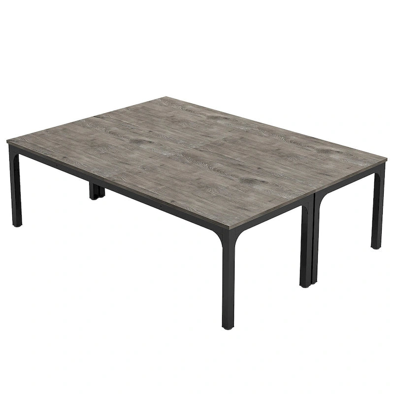 Table de conférence rectangulaire avec pieds en métal et plateau en bois composite
