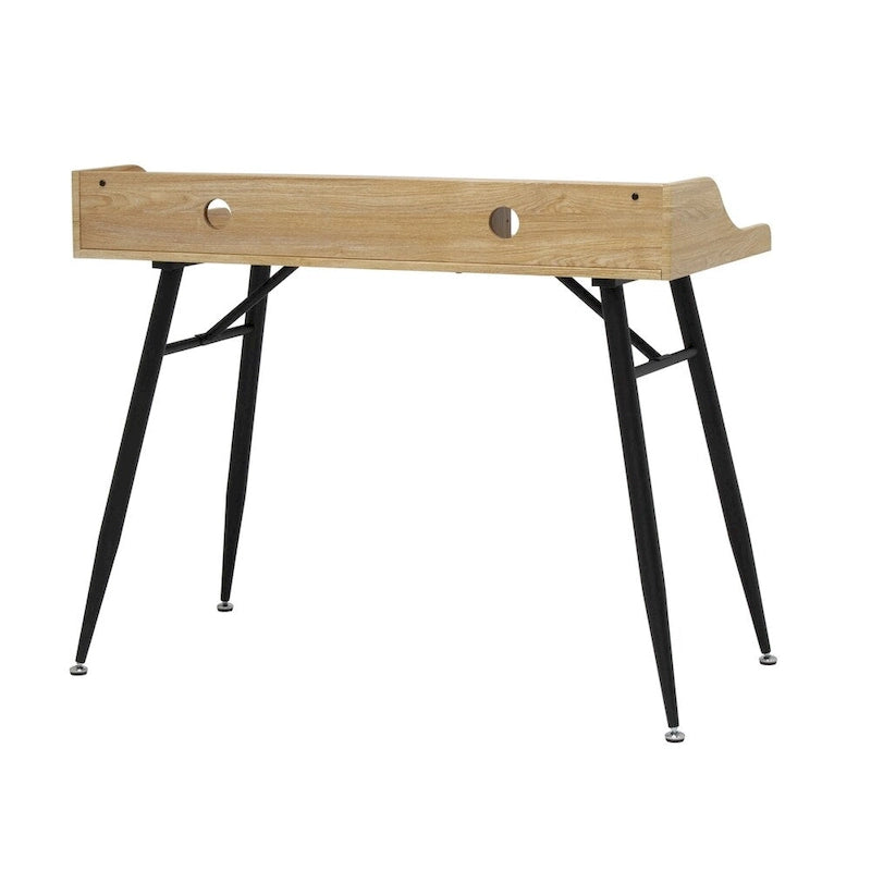 Secrétaire moderne avec huche de rangement basse et pieds coniques en métal