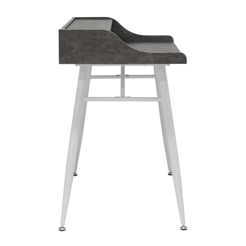 Secrétaire moderne avec huche de rangement basse et pieds coniques en métal