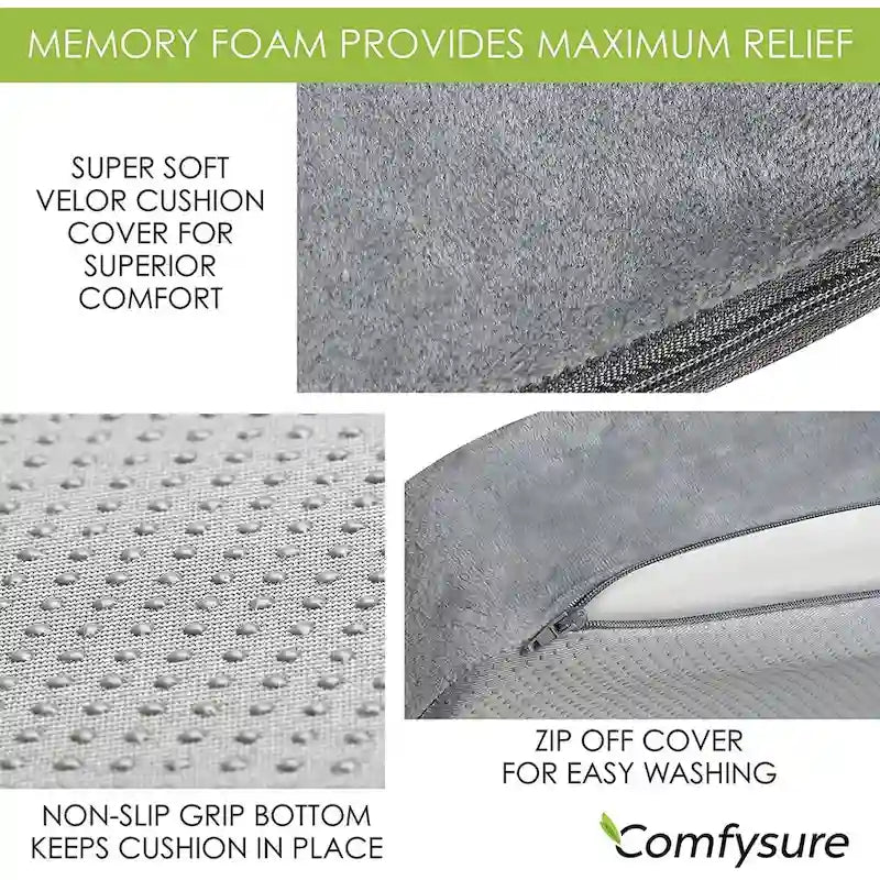 Coussin cale-siège auto en mousse à mémoire de forme ferme pour soulager la douleur