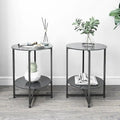 Table d'appoint ronde en verre trempé pour Chambre Salon Bureau