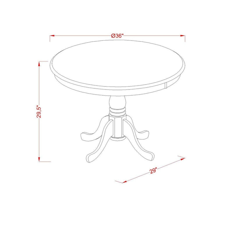 Table à manger ronde sur pied en chêne massif