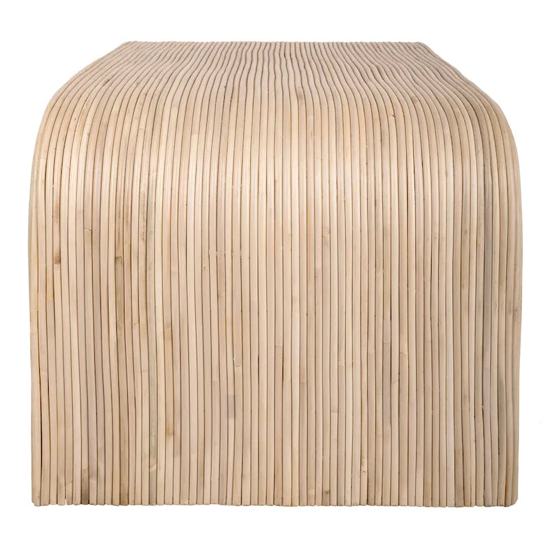 Table basse en rotin avec étagère ouverte, style bohème naturel