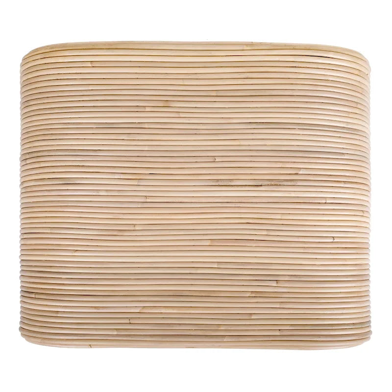 Table basse en rotin avec étagère ouverte, style bohème naturel