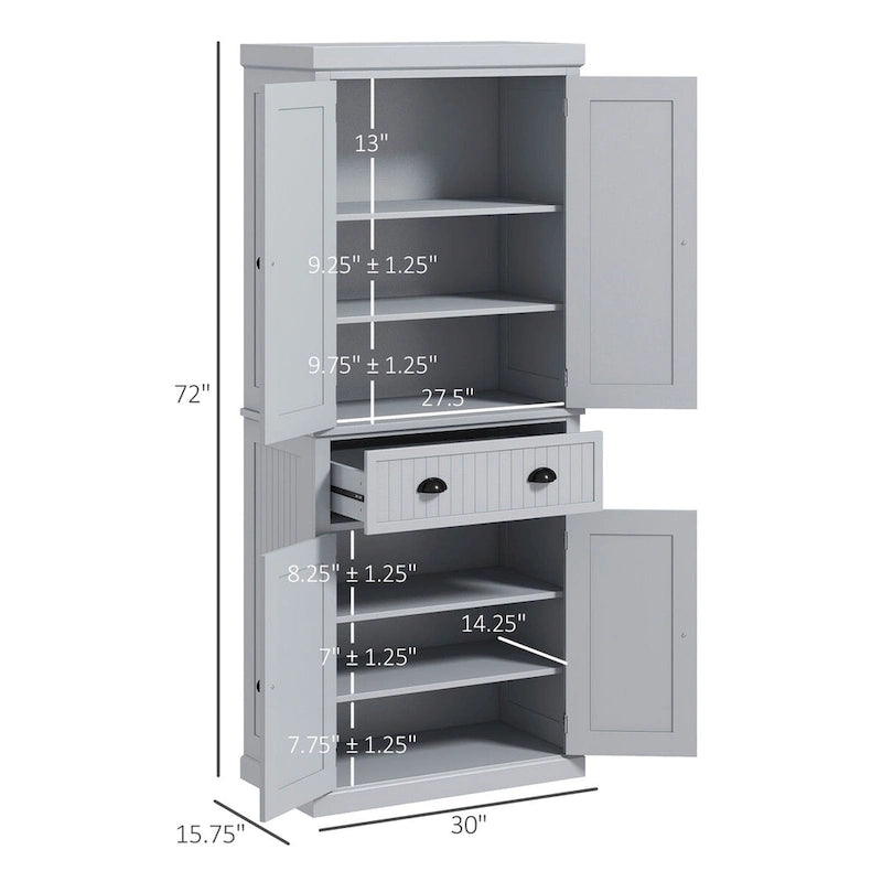 Meuble de rangement de cuisine de 72 po avec 4 portes