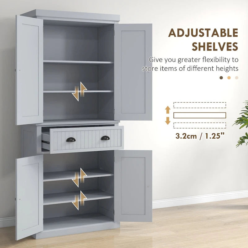 Meuble de rangement de cuisine de 72 po avec 4 portes